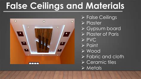 materials used for false ceiling